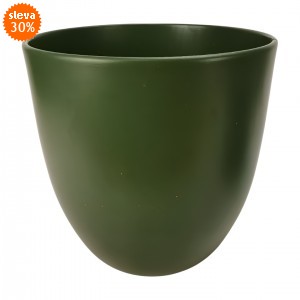 Keramický květináč Basel matný 27 cm mechový, 2. jakost
