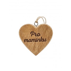 Dřevěné mango srdce s nápisem „Pro maminku“ 7,5 cm, sada 8 ks