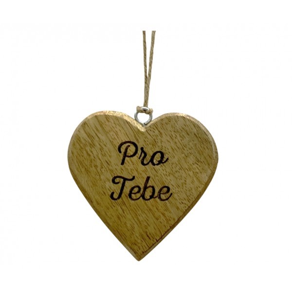 Dřevěné mango srdce s nápisem „Pro Tebe“ 7,5 cm, sada 8 ks