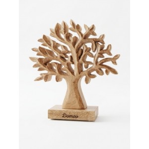 Dřevěný mango strom s nápisem „Domov“ 17 cm