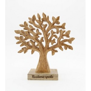 Dřevěný mango strom s nápisem „Rosteme spolu“ 17 cm