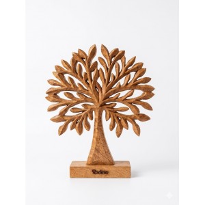 Dřevěný strom z mangového dřeva s nápisem „Rodina“ 27 cm