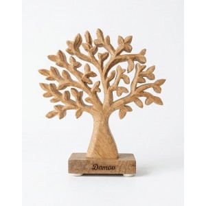 (SK) Dřevěný mango strom s nápisem „Domov“ 17 cm