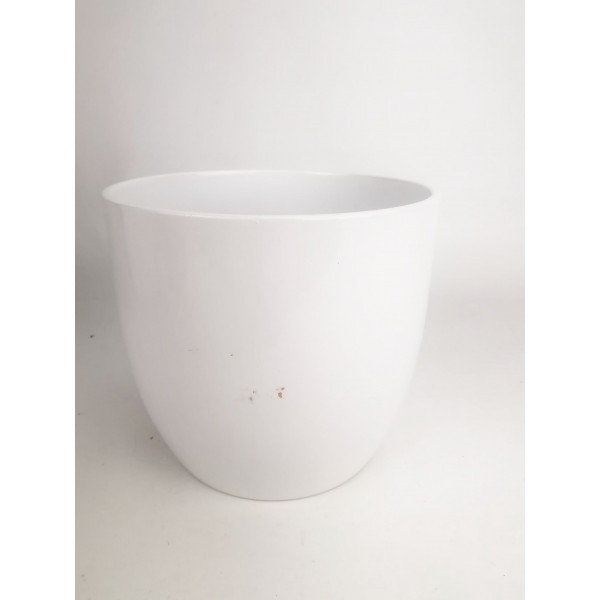 Keramický květináč Basel lesklý 14 cm bílý, 2. jakost