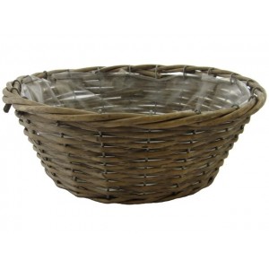 Ratanový košík/mísa s igelitovou výplní,  19 x 8 cm
