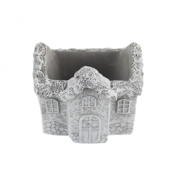 Betonový květináč ve tvaru domku, 13,5 × 13 × 12 cm