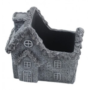 Betonový květináč ve tvaru domku, 17 × 11 × 16 cm