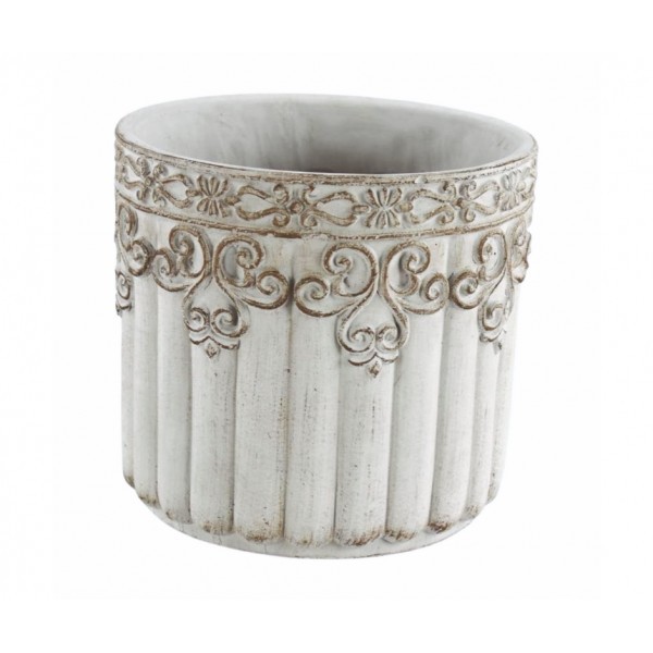 Betonový květináč s ornamentem 20 cm