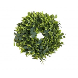 Dekorativní plastový věnec s eukalyptem – Ø 50 cm