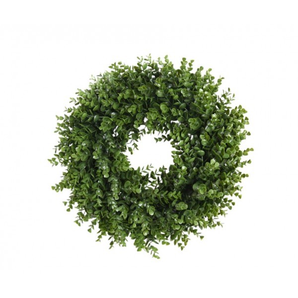 Dekorativní plastový věnec – temně zelený (Ø 50 cm)