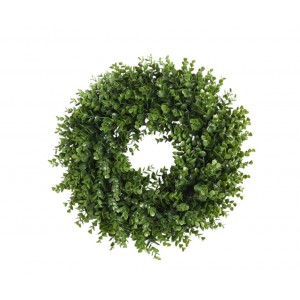 Dekorativní plastový věnec – temně zelený (Ø 50 cm)