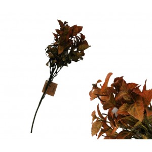 Rezavá umělá větvička meduňky 60 cm, sada 12 ks