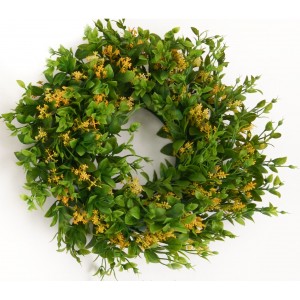 Umělý věnec se žlutými kvítky Ø 25 cm