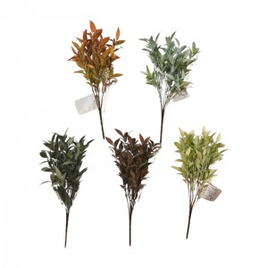 Umělé listnaté větvičky vavřínu, mix odstínů, 36 cm, sada 15 ks