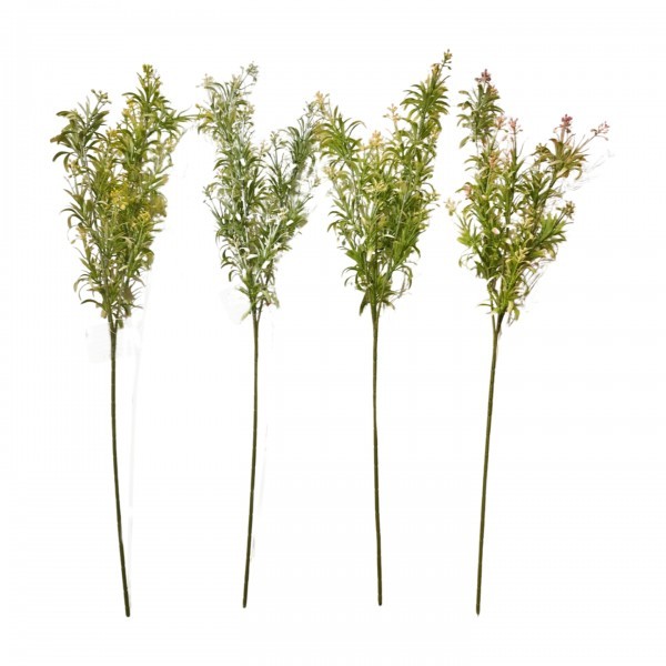 Umělé listnaté větvičky rozmarýnu mix barev, 72 cm, sada 12 ks