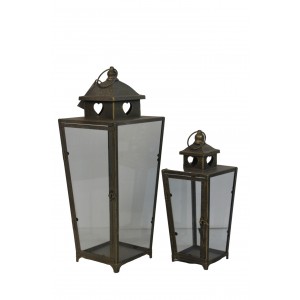 Sada 2 ks kovových luceren, 40 a 58,5 cm