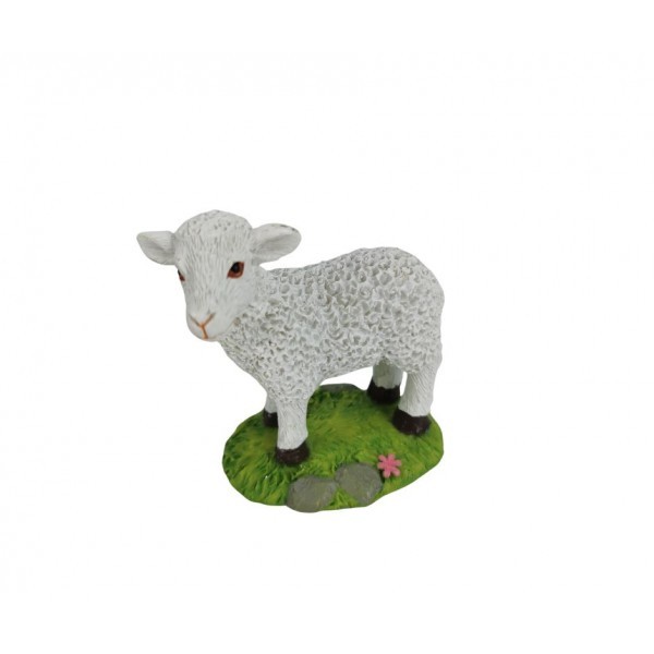 Beránek na trávě z polyresinu 8,8 x 5,5 x 8,1 cm