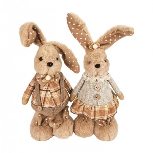 Sada 2 látkových zajíčků (holka/kluk), 40 cm