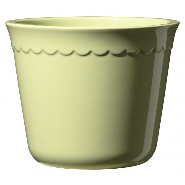 Zelený keramický květináč Bergen, 14 x 12 cm