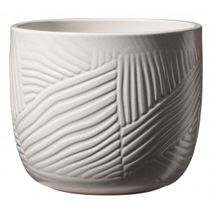 Keramický květináč Leon, bavlna matná, 20 x 17 cm