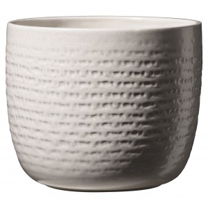 Keramický květináč Lillo, bílá bavlna, 14 x 12 cm