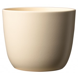Keramický květináč Sevilla, matná krémová, 12 x 10 cm