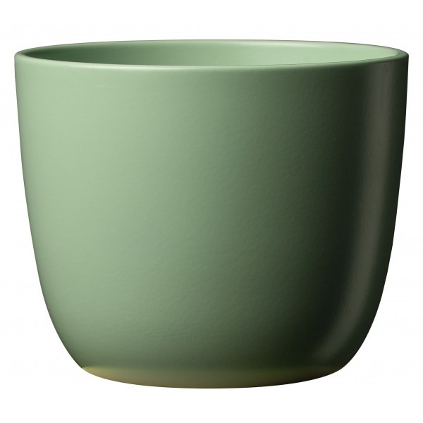 Keramický květináč Sevilla, matná zelená, 12 x 10 cm