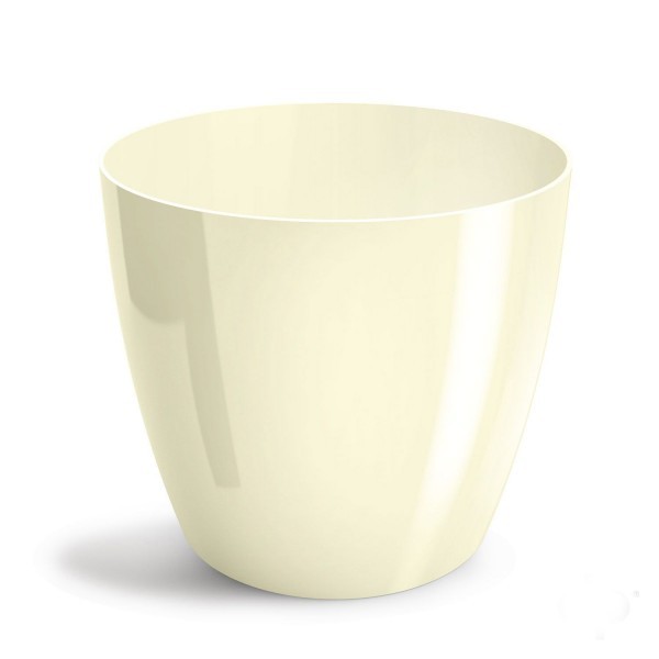Plastový květináč Aga – krémový 9,5 x 9 cm