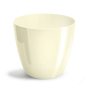 Plastový květináč Aga – krémový 9,5 x 9 cm