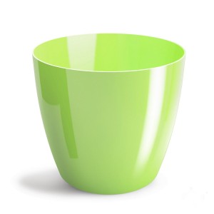 Plastový květináč Aga – pastělově zelený, lesklý, 9,5 x 9 cm