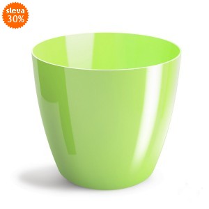 Plastový květináč Aga – pastělově zelený, lesklý, 9,5 x 9 cm