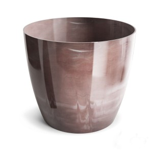 Mramorovaný plastový květináč Aga Marmur – hnědý, 12 × 11 cm