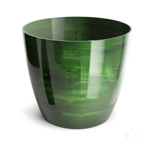 Mramorovaný plastový květináč Aga Marmur – zelený, 12 × 11 cm