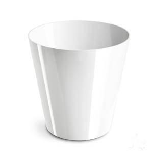 Plastový květináč Simple bílý, 8,5 x 9 cm