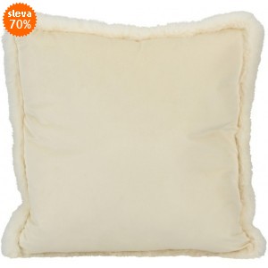 Polštář Holland Velvet krémový 45 × 45 cm