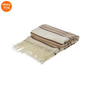 Pléd hnědý proužek 130 × 160 cm