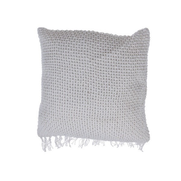 Pletený polštář 45 × 45 cm s výplní - šedý