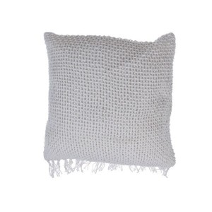 Pletený polštář 45 × 45 cm s výplní - šedý