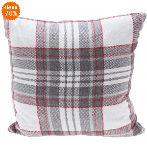 Polštář Karo šedý 45 × 45 cm