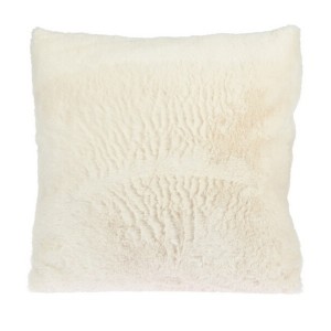 Chlupatý dekorační polštář 45 × 45 cm - bílý