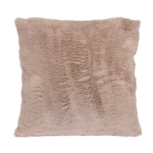 Chlupatý dekorační polštář 45 × 45 cm - starorůžový