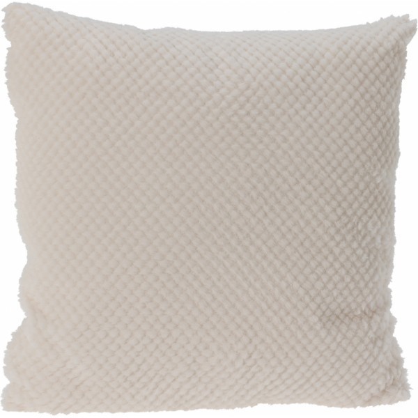 Chlupatý dekorační polštář 45 × 45 cm - bílý