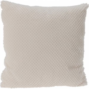 Chlupatý dekorační polštář 45 × 45 cm - bílý
