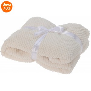 Fleecový pléd bílý 130 × 160 cm