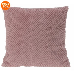 Chlupatý dekorační polštář 45 × 45 cm - růžový