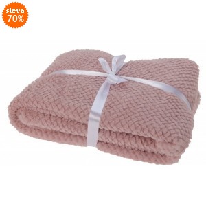 Fleecový pléd růžový 130 × 160 cm