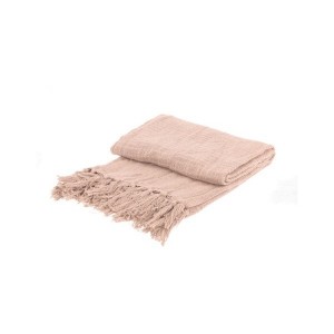 Pléd s třásněmi 130 × 170 cm - růžový