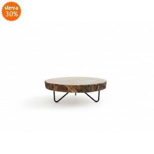 Dřevěný stojan Paulownia na kovových nožkách 40x13,5 cm, 2. jakost