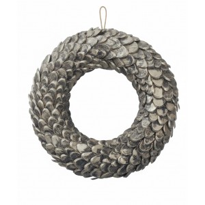 Hnědý věneček z přírodního dřeva – 52 cm