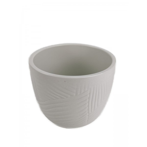 Keramický květináč Leon, bavlna matná, 17 x 14 cm, 2. jakost